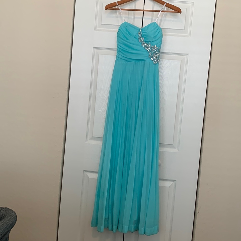 Strapless Light Blue Prom/Formal Dress